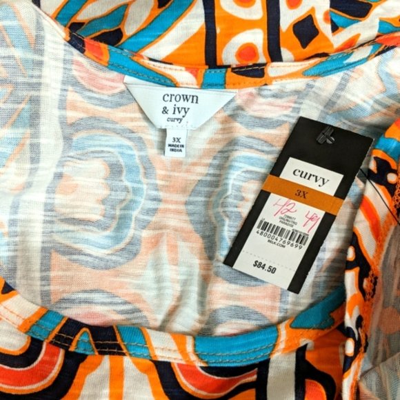 Crown and Ivy bright geometric elephant print dress - Picture 9 of 12